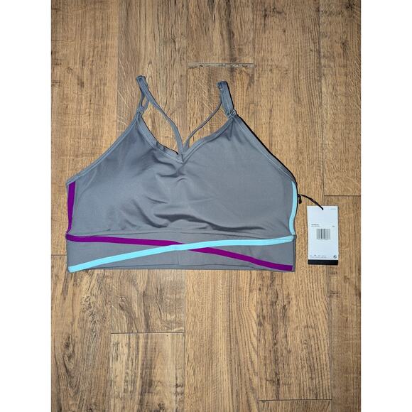 Nike Women's Longline Medium Impact Sports Athletic Multicolor Bra Size 2XL - Picture 1 of 8